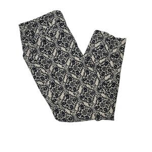 Loft the Riviera Julie Fit Crop Pants Blue White Geometric Pants Office Career 4